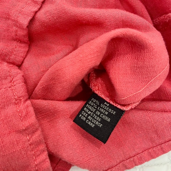 TOXIK | Women's Coral Pink Linen Strapless Romper NWOT MEDIUM - Picture 5 of 9